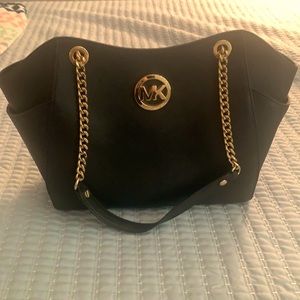 Black Michael Kors bag with gold chain